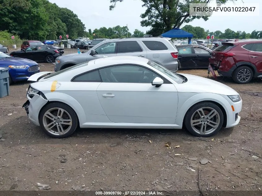 2016 Audi Tt 2.0T VIN: TRUC5AFV0G1022047 Lot: 39909750