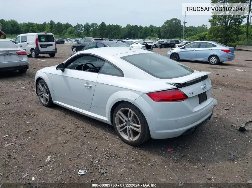 2016 Audi Tt 2.0T VIN: TRUC5AFV0G1022047 Lot: 39909750