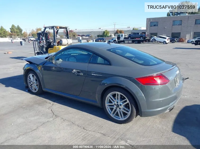 2016 Audi Tt 2.0T VIN: TRUC5AFV8G1027559 Lot: 40790638