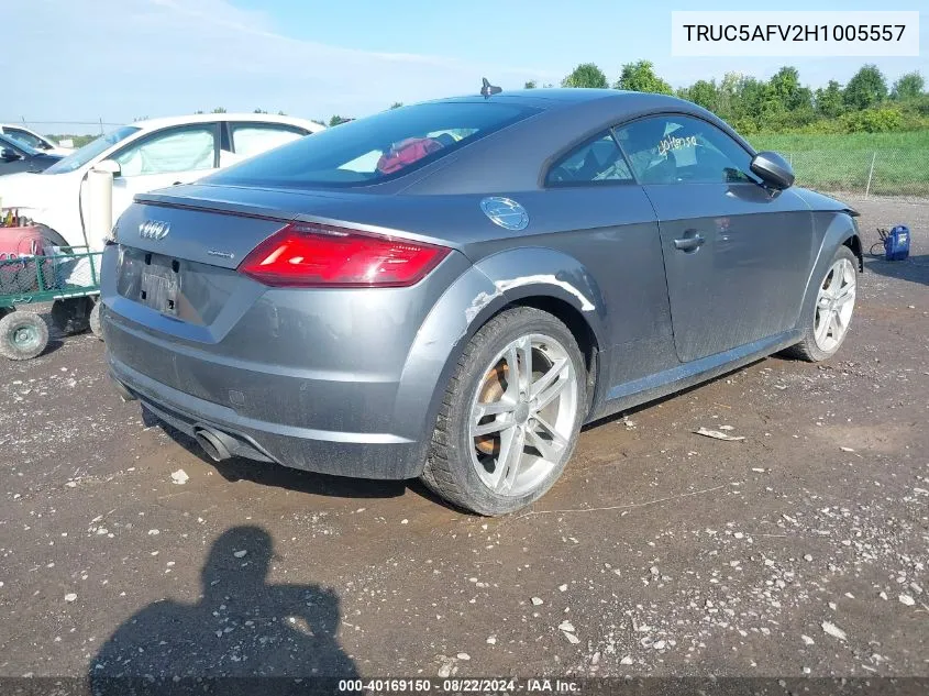 2017 Audi Tt 2.0T VIN: TRUC5AFV2H1005557 Lot: 40169150