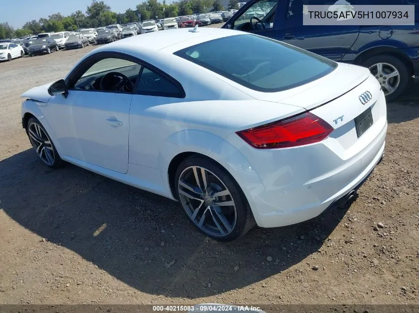 2017 Audi Tt 2.0T VIN: TRUC5AFV5H1007934 Lot: 40215083