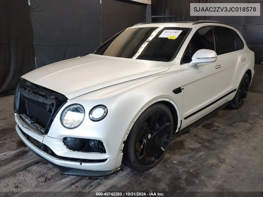 2018 Bentley Bentayga Activity Edition/Black Edition/Mulliner/Onyx Edition/W12 VIN: SJAAC2ZV3JC018578 Lot: 40742283