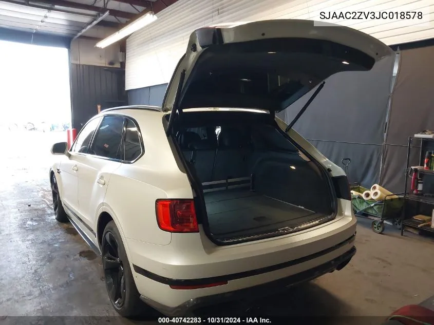 2018 Bentley Bentayga Activity Edition/Black Edition/Mulliner/Onyx Edition/W12 VIN: SJAAC2ZV3JC018578 Lot: 40742283