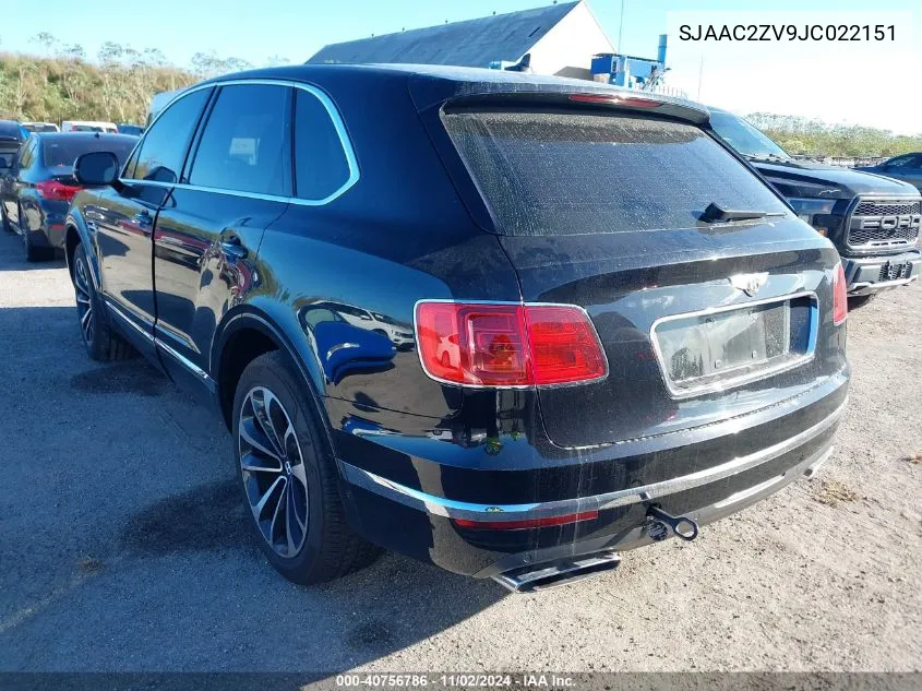 2018 Bentley Bentayga Activity Edition/Black Edition/Mulliner/Onyx Edition/W12 VIN: SJAAC2ZV9JC022151 Lot: 40756786