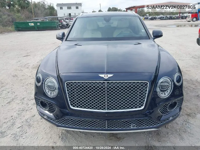 2019 Bentley Bentayga V8 VIN: SJAAM2ZV2KC027805 Lot: 40724420