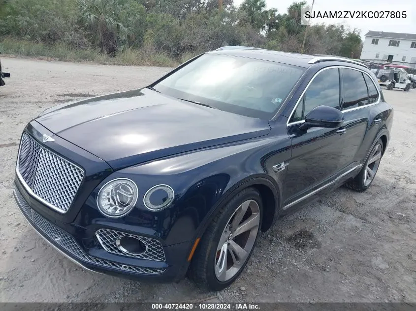 2019 Bentley Bentayga V8 VIN: SJAAM2ZV2KC027805 Lot: 40724420