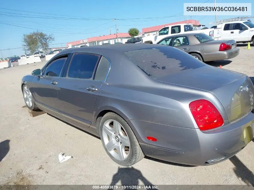 2006 Bentley Continental Flying Spur VIN: SCBBR53W36C036481 Lot: 40593879