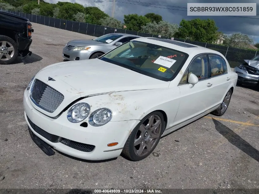 2008 Bentley Continental Flying Spur VIN: SCBBR93WX8C051859 Lot: 40649809