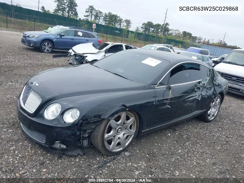 2005 Bentley Continental Gt VIN: SCBCR63W25C029868 Lot: 39292754