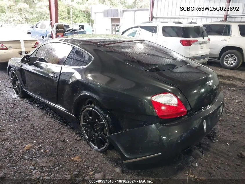 2005 Bentley Continental Gt VIN: SCBCR63W25C023892 Lot: 40557543