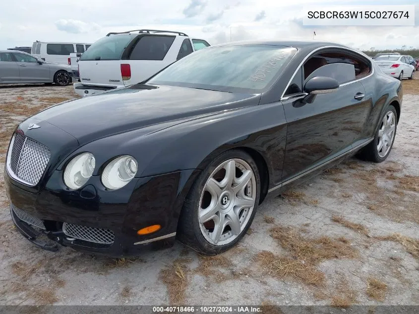 2005 Bentley Continental Gt VIN: SCBCR63W15C027674 Lot: 40718466