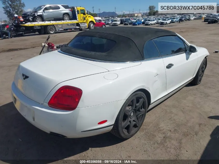 2007 Bentley Continental Gtc VIN: SCBDR33WX7C045788 Lot: 40356058