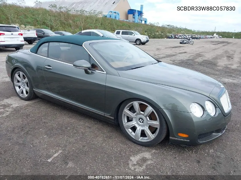 2008 Bentley Continental Gtc VIN: SCBDR33W88C057830 Lot: 40782651