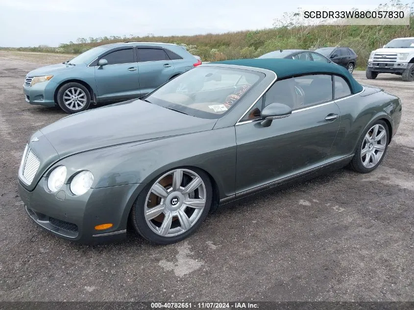 2008 Bentley Continental Gtc VIN: SCBDR33W88C057830 Lot: 40782651