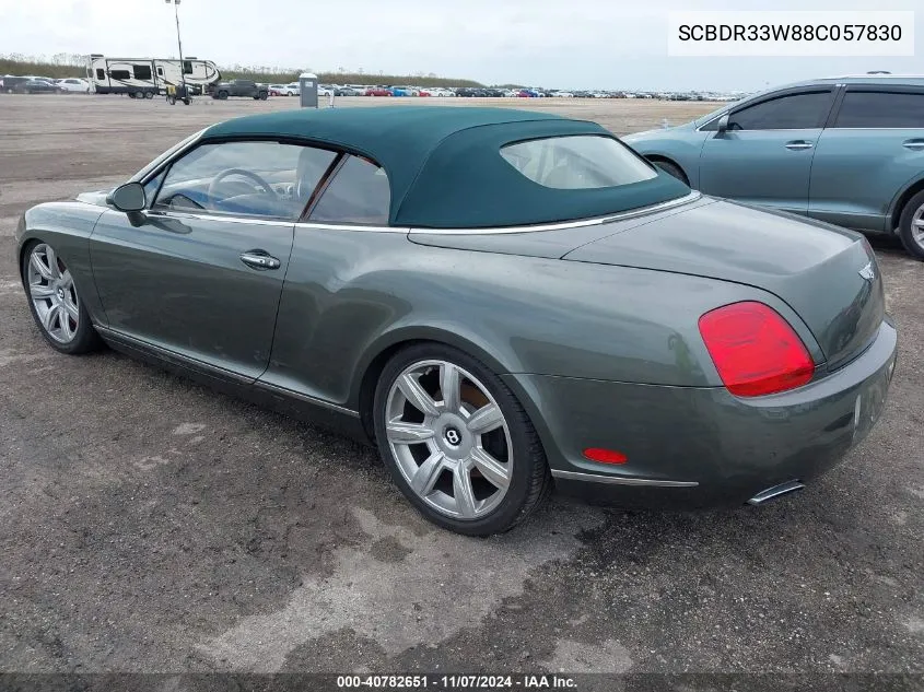 2008 Bentley Continental Gtc VIN: SCBDR33W88C057830 Lot: 40782651