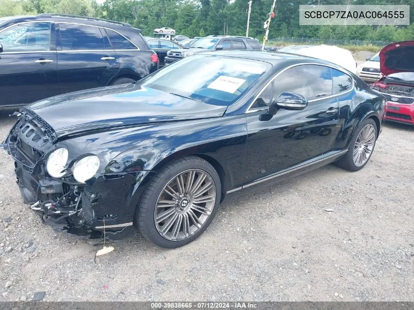 2010 Bentley Continental Gt Speed VIN: SCBCP7ZA0AC064555 Lot: 39838665