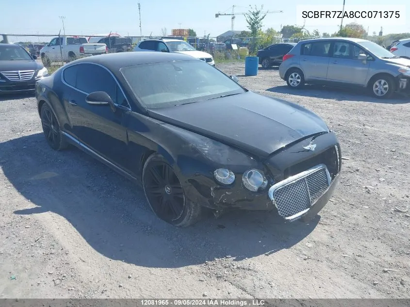 SCBFR7ZA8CC071375 2012 Bentley Continental Gt Gt