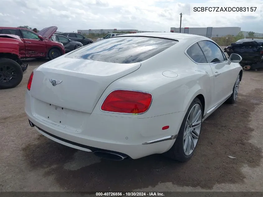 2013 Bentley Continental Gt Speed VIN: SCBFC7ZAXDC083157 Lot: 40726856