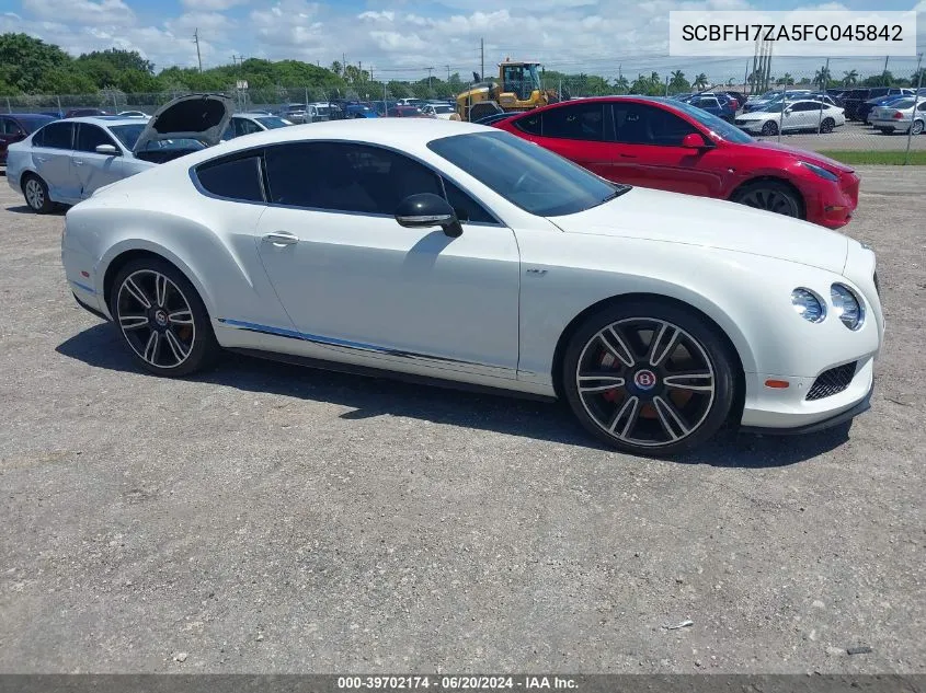 2015 Bentley Continental Gt V8 S VIN: SCBFH7ZA5FC045842 Lot: 39702174