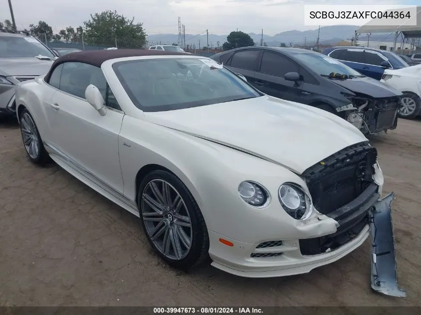 2015 Bentley Continental Gt Speed VIN: SCBGJ3ZAXFC044364 Lot: 39947673