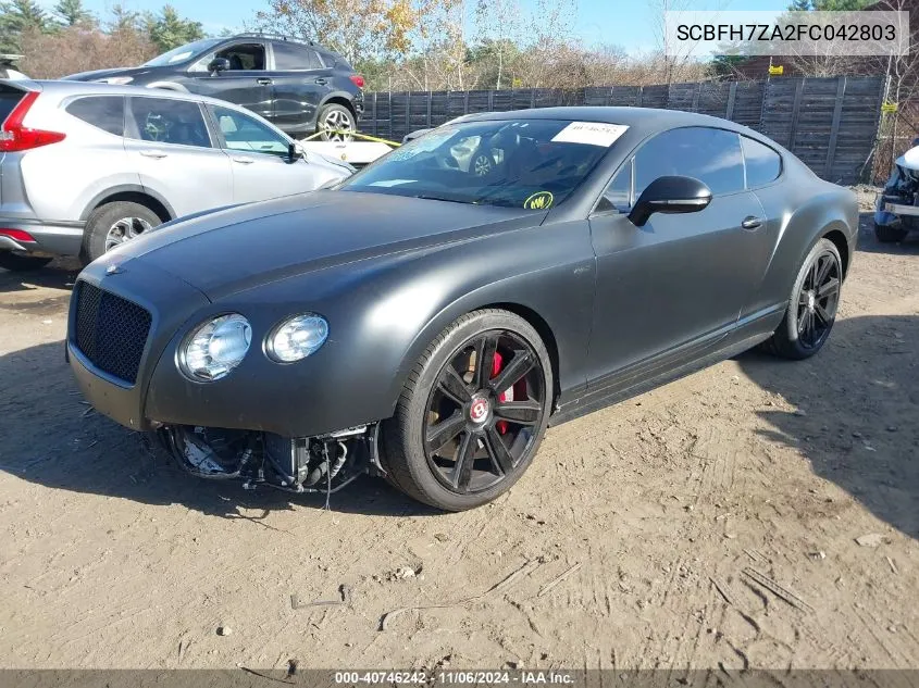 2015 Bentley Continental Gt V8 S VIN: SCBFH7ZA2FC042803 Lot: 40746242