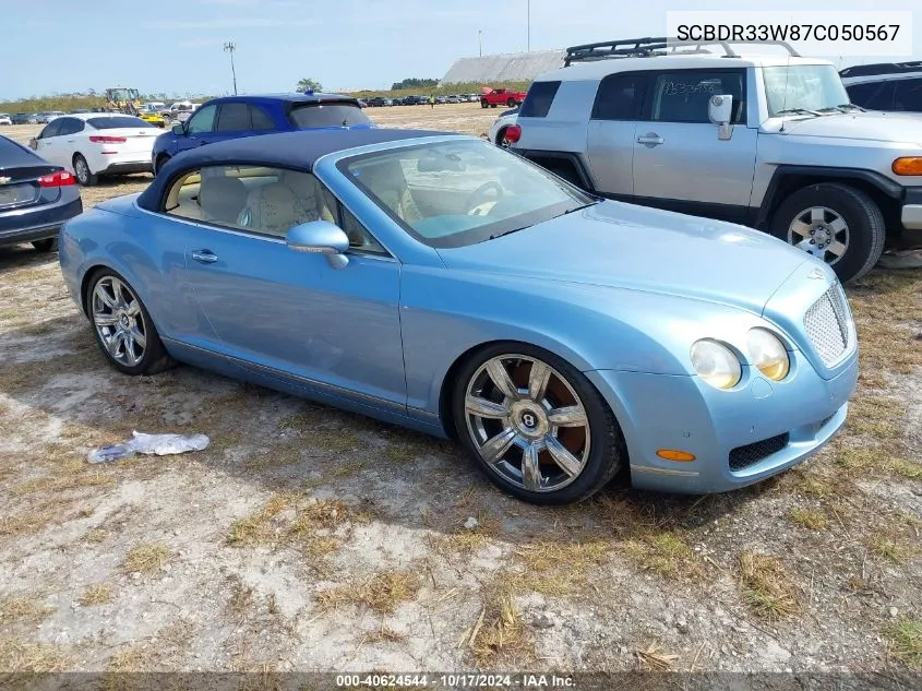 2007 Bentley Continental Gtc VIN: SCBDR33W87C050567 Lot: 40624544