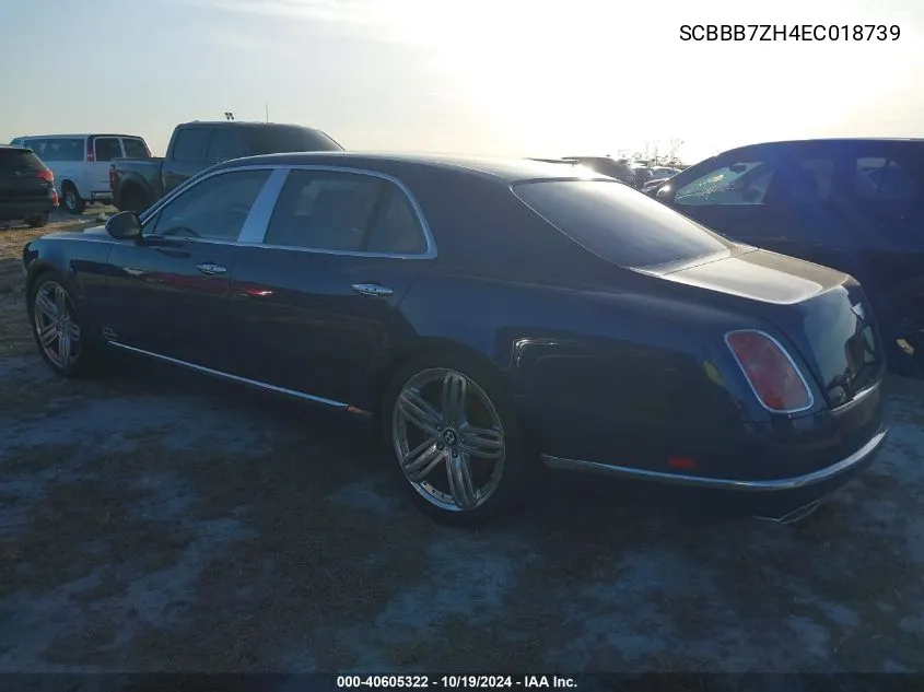 2014 Bentley Mulsanne VIN: SCBBB7ZH4EC018739 Lot: 40605322