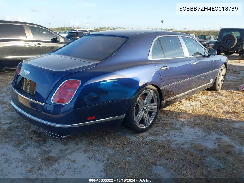 2014 Bentley Mulsanne VIN: SCBBB7ZH4EC018739 Lot: 40605322