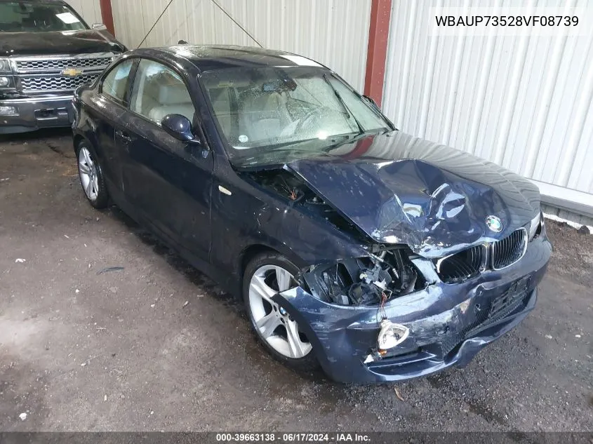 2008 BMW 128I VIN: WBAUP73528VF08739 Lot: 39663138