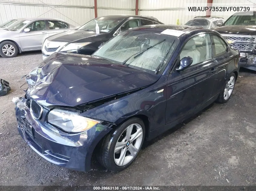 2008 BMW 128I VIN: WBAUP73528VF08739 Lot: 39663138