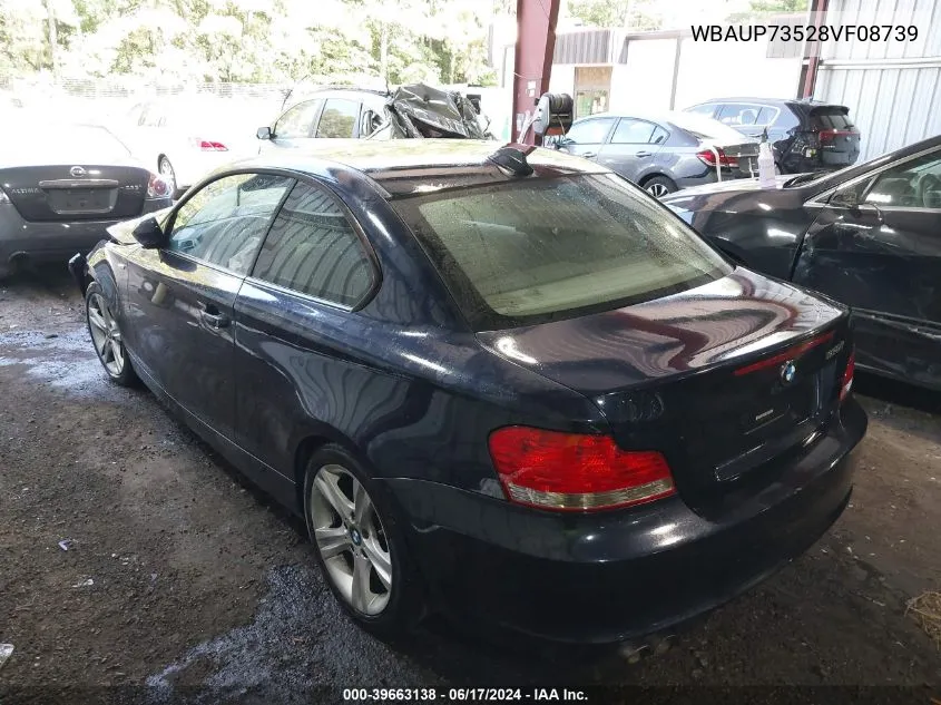 2008 BMW 128I VIN: WBAUP73528VF08739 Lot: 39663138