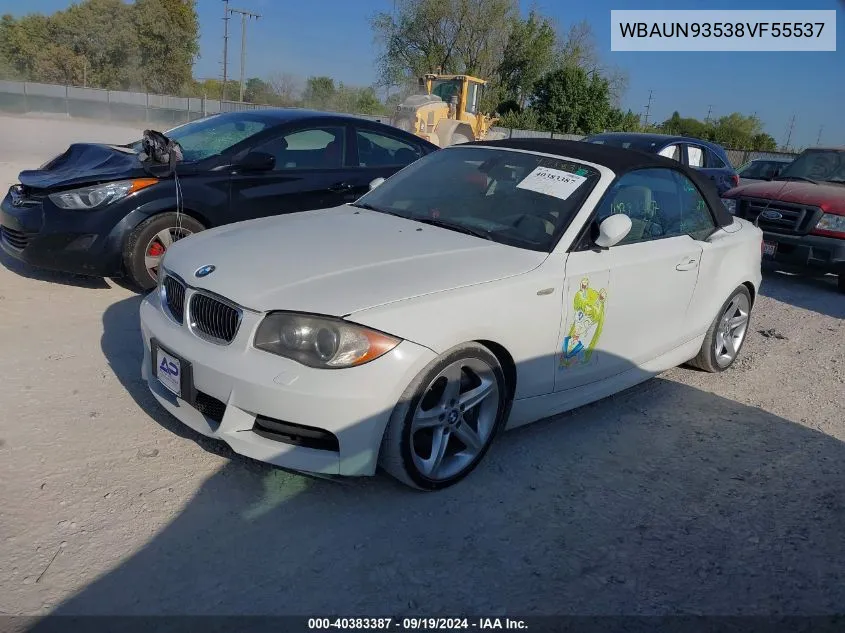 2008 BMW 135I VIN: WBAUN93538VF55537 Lot: 40383387