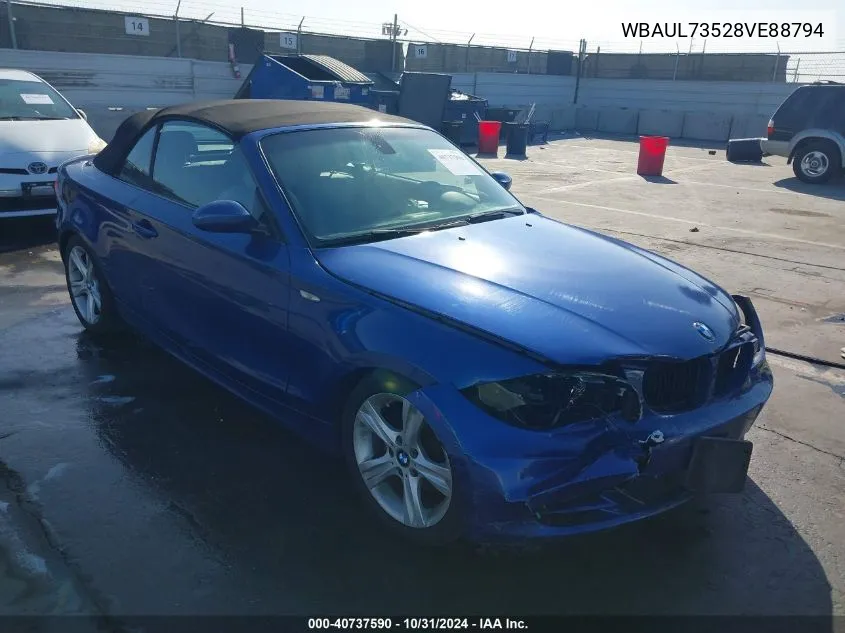 2008 BMW 128I VIN: WBAUL73528VE88794 Lot: 40737590