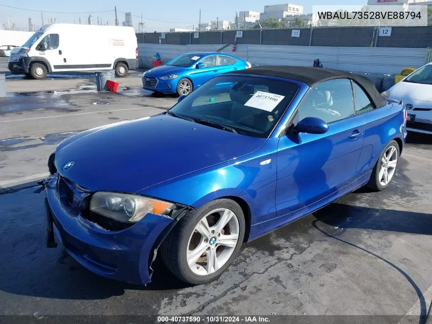 2008 BMW 128I VIN: WBAUL73528VE88794 Lot: 40737590