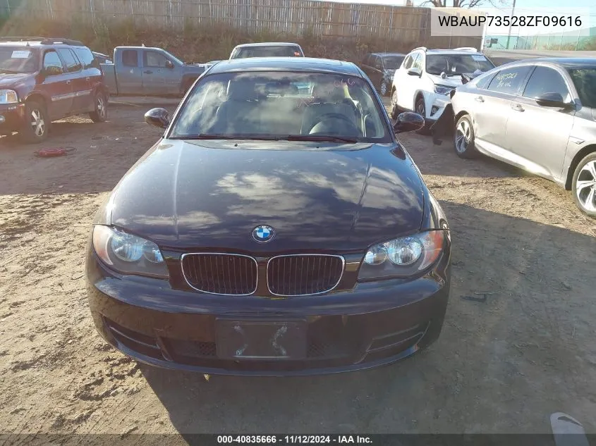 2008 BMW 128I VIN: WBAUP73528ZF09616 Lot: 40835666