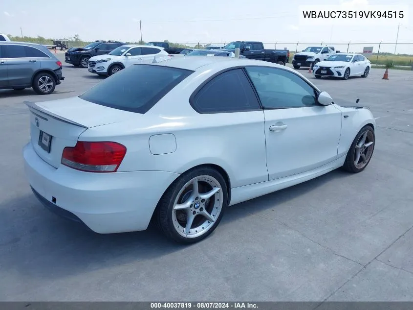 2009 BMW 135I VIN: WBAUC73519VK94515 Lot: 40037819