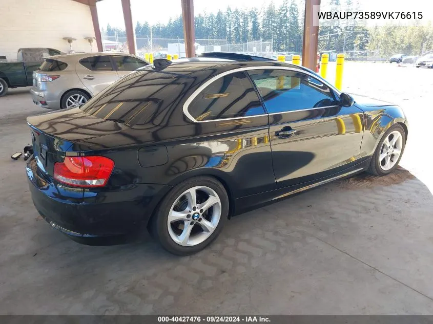 2009 BMW 128I VIN: WBAUP73589VK76615 Lot: 40427476