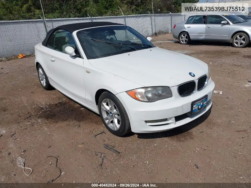 2009 BMW 128 I VIN: WBAUL73539BJ75512 Lot: 40452024