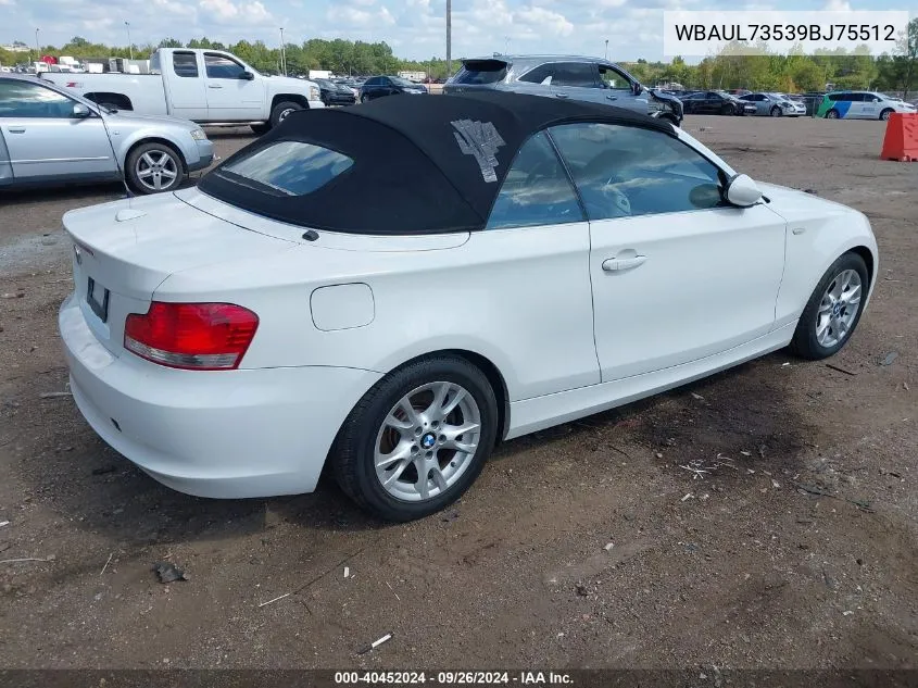 WBAUL73539BJ75512 2009 BMW 128 I