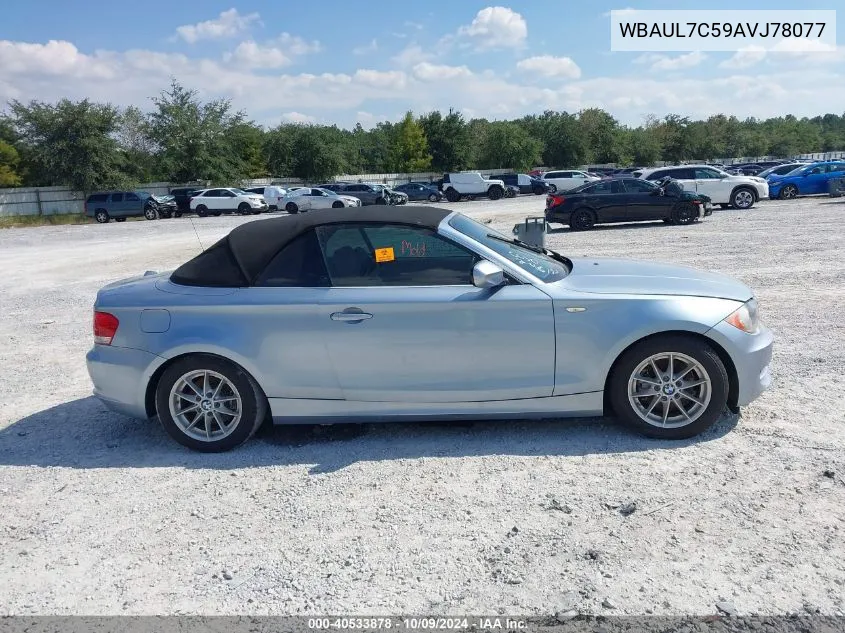 2010 BMW 128 I VIN: WBAUL7C59AVJ78077 Lot: 40533878