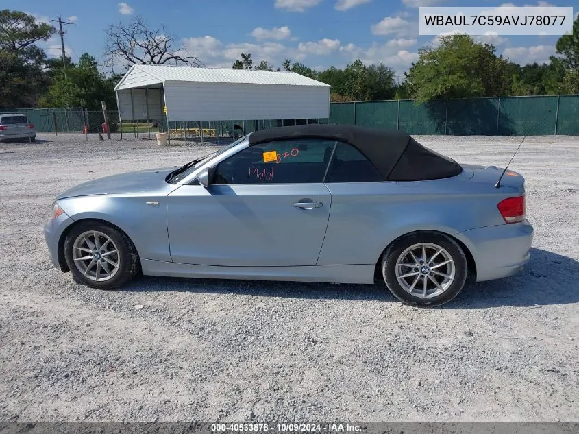 2010 BMW 128 I VIN: WBAUL7C59AVJ78077 Lot: 40533878