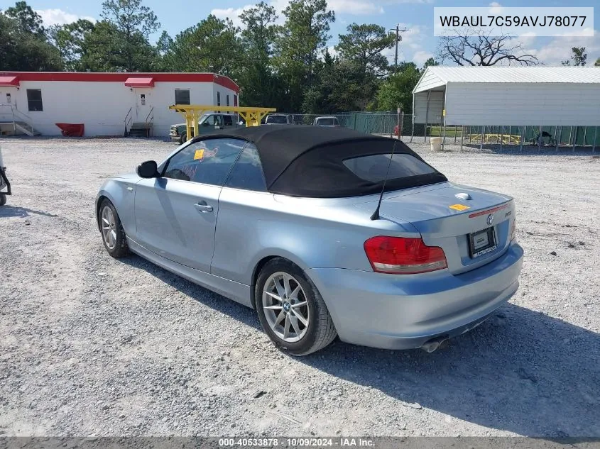 2010 BMW 128 I VIN: WBAUL7C59AVJ78077 Lot: 40533878