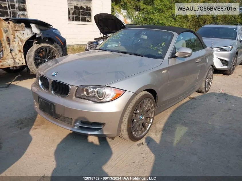 2011 BMW 1 Series VIN: WBAUL7C55BVE87016 Lot: 12095752