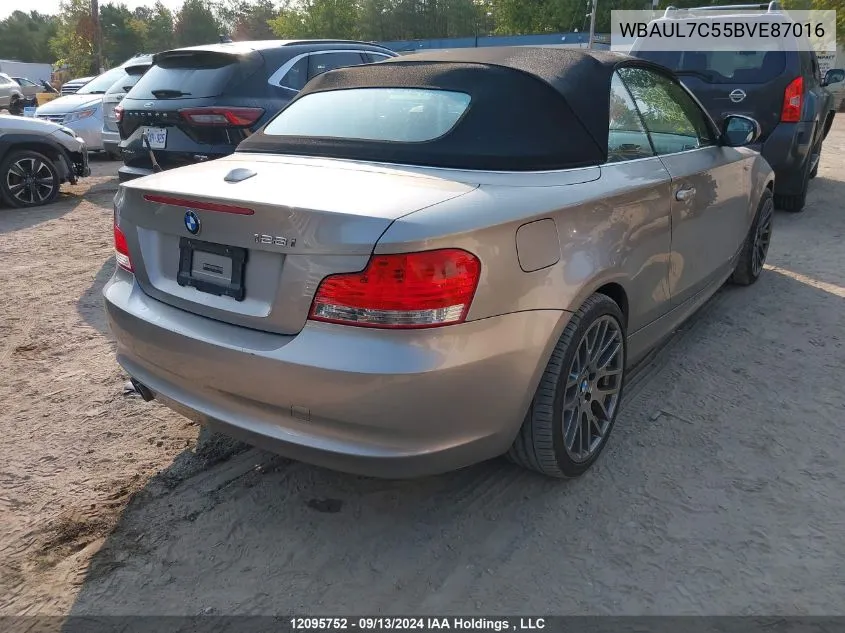 2011 BMW 1 Series VIN: WBAUL7C55BVE87016 Lot: 12095752