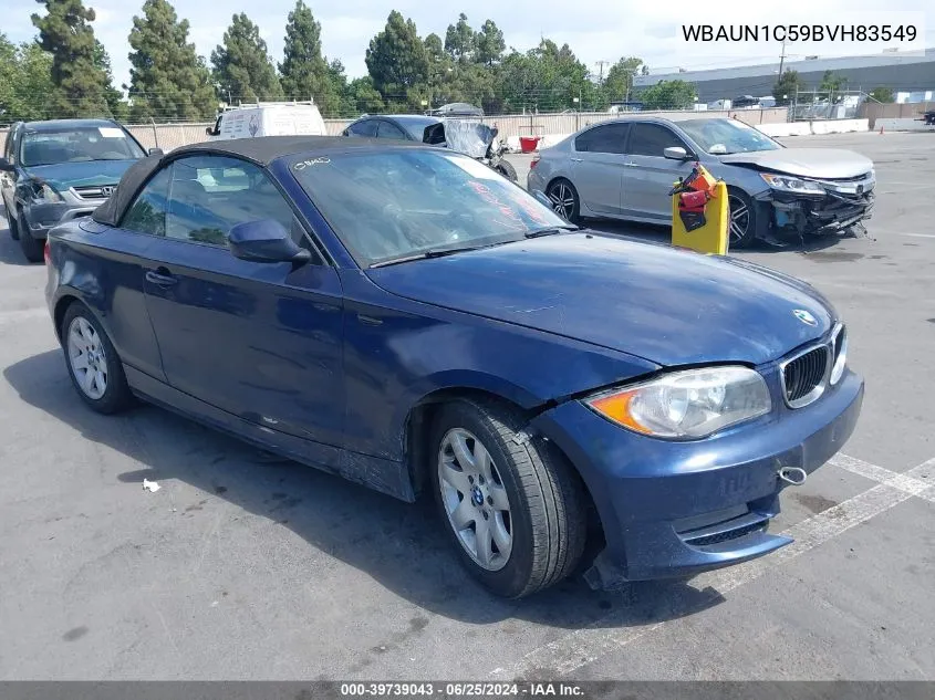 WBAUN1C59BVH83549 2011 BMW 128I