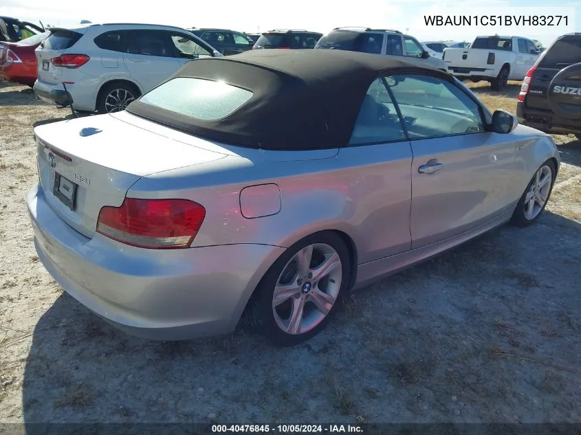 2011 BMW 128I VIN: WBAUN1C51BVH83271 Lot: 40476845