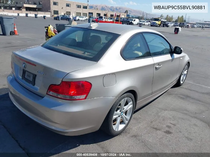 2011 BMW 128I VIN: WBAUP9C55BVL90881 Lot: 40539408