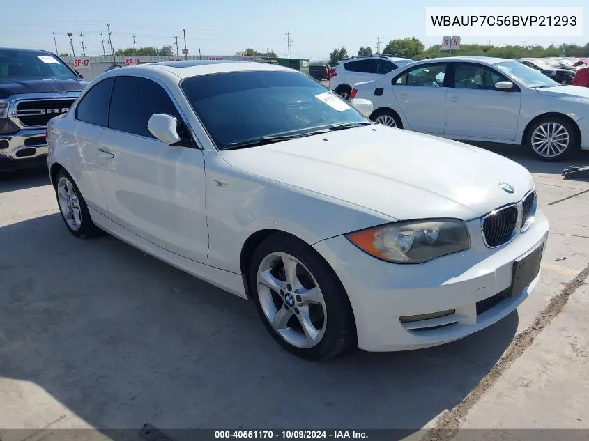 2011 BMW 128I VIN: WBAUP7C56BVP21293 Lot: 40551170