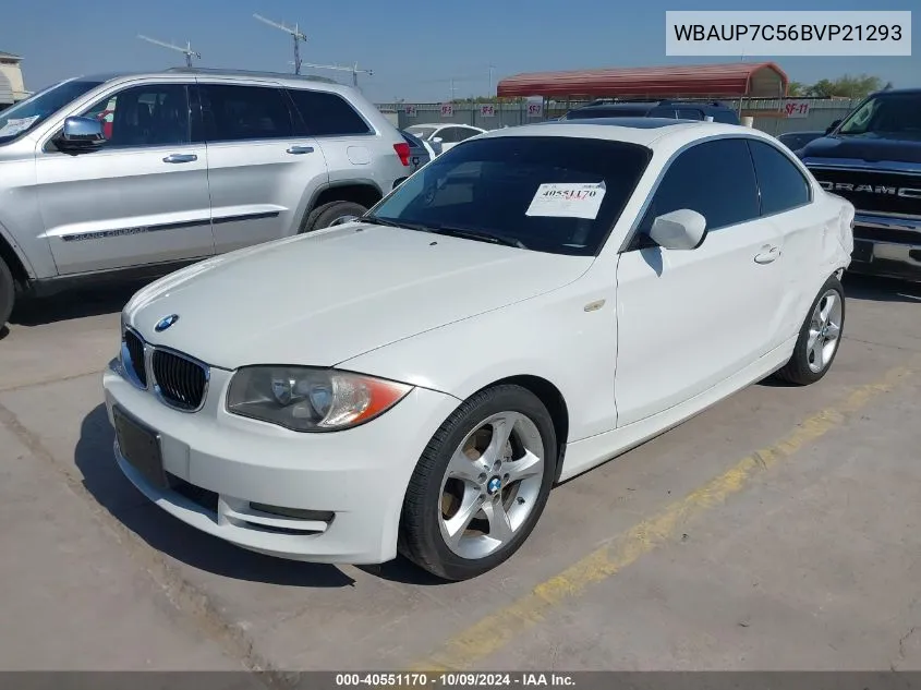 2011 BMW 128I VIN: WBAUP7C56BVP21293 Lot: 40551170