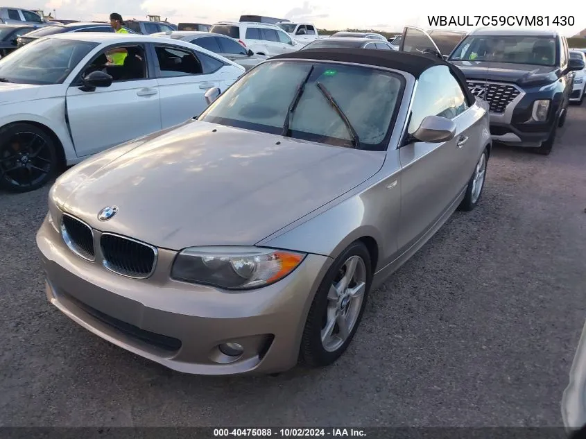 WBAUL7C59CVM81430 2012 BMW 128I